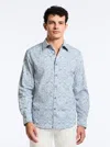 Robert Graham Highland Printed Long Sleeve Button Front Shirt In Slate Blue
