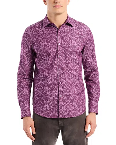 Robert Graham Highland Stretch Cotton Button-up Shirt In Purple