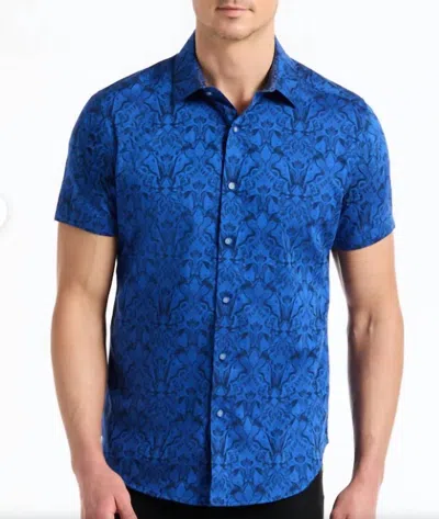 Robert Graham Highland Short Sleeve Classic Fit Sport Shirt In Blue