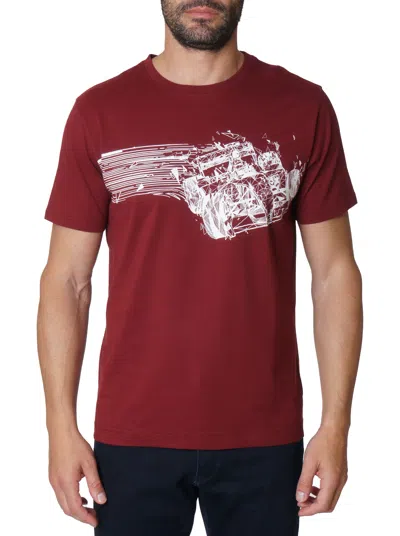 Robert Graham Highway Hero Short Sleeve T-shirt In Burgundy