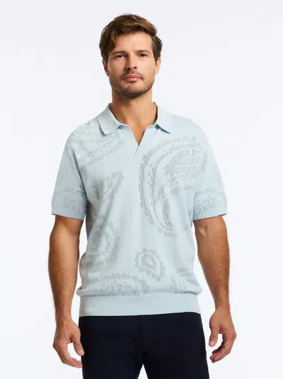 Robert Graham Holbrook Short Sleeve Sweater In Light Blue
