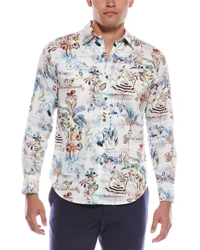 Robert Graham Holland Classic Fit Woven Shirt In White