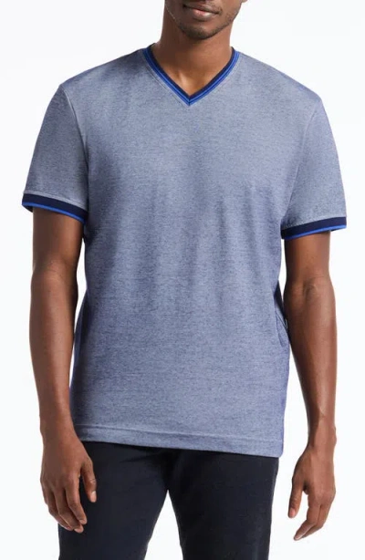 ROBERT GRAHAM ROBERT GRAHAM HOLTON V-NECK COTTON BLEND PIQUÉ T-SHIRT