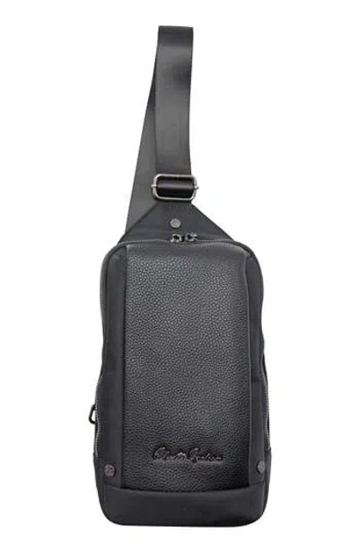 Robert Graham Howell Mixed Media Sling Bag In Black