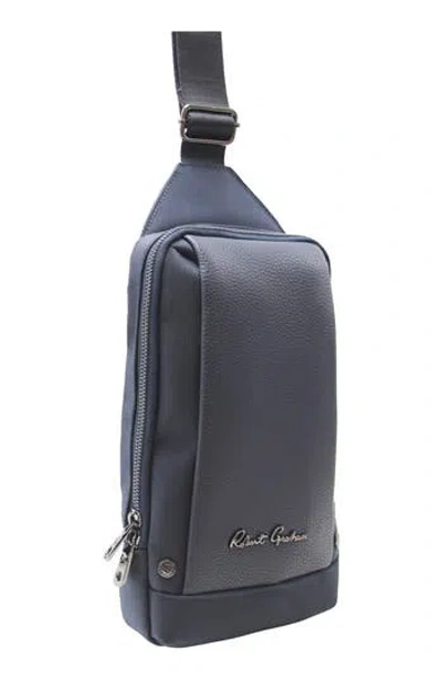 Robert Graham Howell Mixed Media Sling Bag In Blue