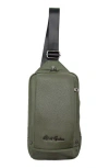 Robert Graham Howell Mixed Media Sling Bag In Olive
