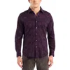Robert Graham Hoyt Floral Cotton Knit Button-up Shirt In Purple