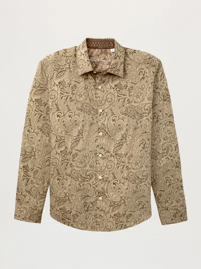 Robert Graham Hudson Paisley Cotton Blend Woven Shirt In Brown