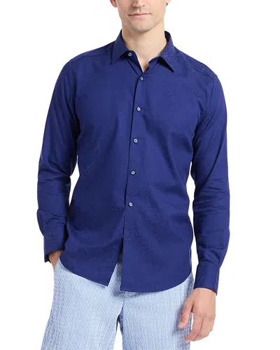 Robert Graham Hudson Long Sleeve Woven Shirt In Blue