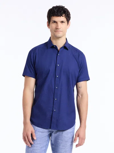 Robert Graham Hudson Short Sleeve Button Down Shirt In Blue