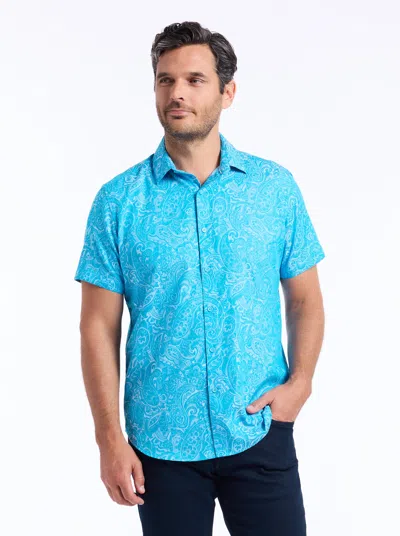 Robert Graham Hudson Short Sleeve Button Down Shirt In Blue