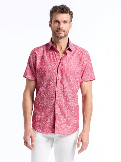 Robert Graham Hudson Short Sleeve Button Down Shirt In Pink