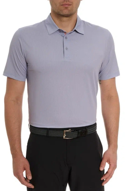 Robert Graham Hyde Micro Dot Stretch Polo In Grey