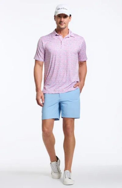 Robert Graham Iron Drive Golf Print Performance Polo In White