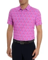 Robert Graham Iron Skull 2 Print Performance Golf Polo In Pink