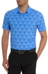 Robert Graham Iron Skull 2 Print Performance Golf Polo In Periwinkle