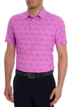 Robert Graham Iron Skull 2 Print Performance Golf Polo In Pink