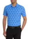 Robert Graham Iron Skull 2 Print Performance Golf Polo In Periwinkle