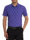 Robert Graham Iron Skull Performance Polo In Purple