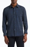 Robert Graham Irving Classic Fit Plaid Knit Button-up Shirt In Blue