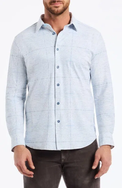 Robert Graham Irving Knit Button-up Shirt In Blue