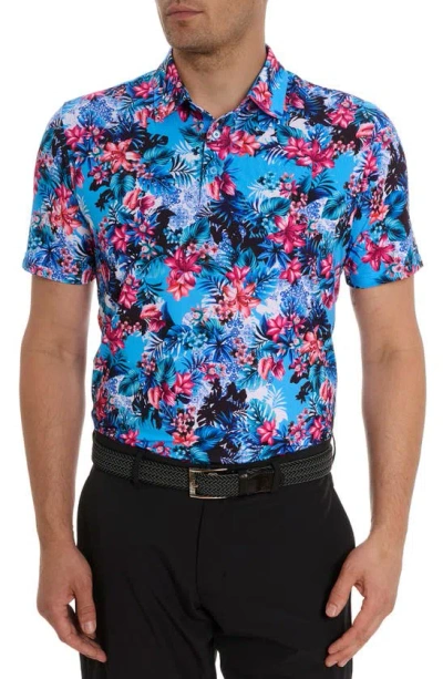 Robert Graham Island Time Performance Polo In Blue