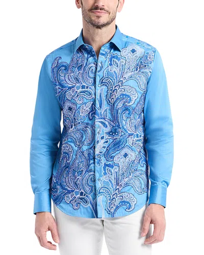 Robert Graham J. Scott's World Woven Paisley Shirt In Blue