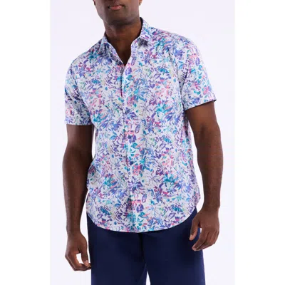 Robert Graham Jerome Short Sleeve Cotton Button-up Shirt In Blue