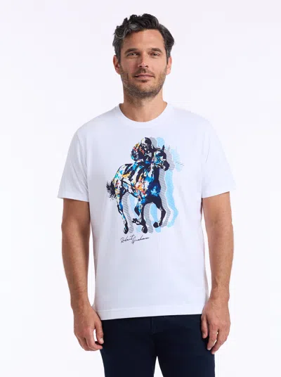 Robert Graham Jockey Club Short Sleeve T-shirt In White