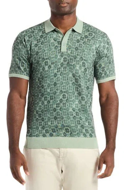 Robert Graham Johnny Collar Cotton Knit Polo In Animal Print