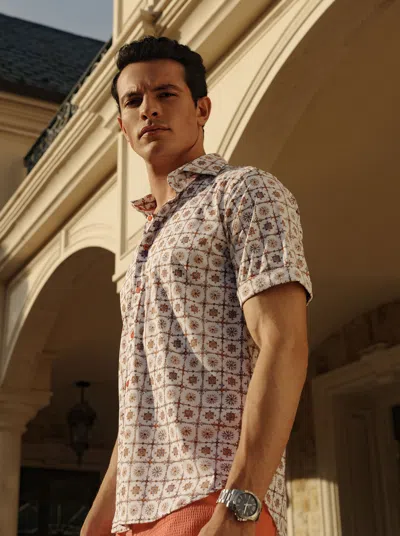 Robert Graham Kai Short Sleeve Button Down Shirt In Multi
