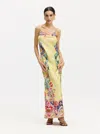 Robert Graham Kaia Spaghitti Strap Dress In Lemon