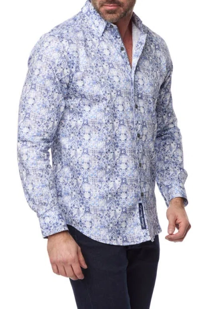 Robert Graham Kano Slim Fit Stretch Button-up Shirt In Blue
