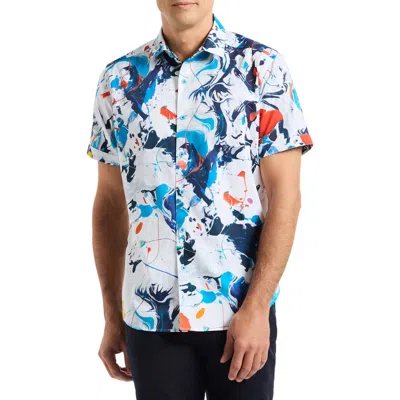 Robert Graham Karson Short Sleeve Button-up Shirt In Multi