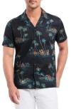 Robert Graham Kauai Tropical Print Cotton Camp Shirt In Black