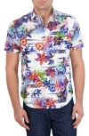 ROBERT GRAHAM KENDARI FLORAL SHORT SLEEVE LINEN & COTTON BUTTON-UP SHIRT