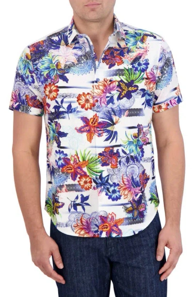 Robert Graham Kendari Short Sleeve Button Down Shirt In Linen