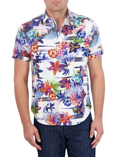 Robert Graham Kendari Short Sleeve Button Down Shirt Tall In Multi