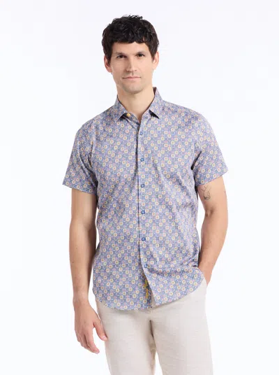 Robert Graham Kinloch Short Sleeve Button Down Shirt In Purple
