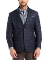 Robert Graham Kipton Windowpane Plaid Wool Blend Sport Coat In Blue