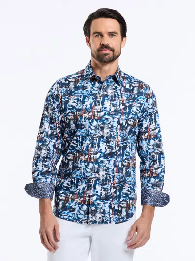 Robert Graham Lachlan Long Sleeve Button Down Shirt In Blue