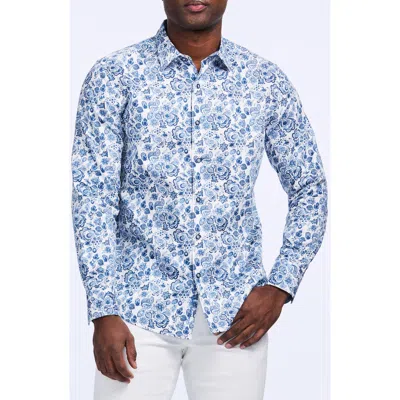 Robert Graham Lamton Cotton Button-up Shirt In Blue