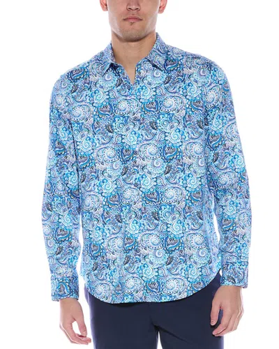 Robert Graham Larson Classic Fit Woven Shirt In Blue