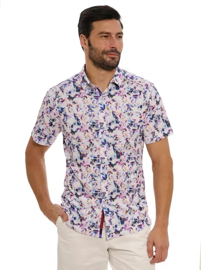 Robert Graham Le Pelosa Short Sleeve Knit Shirt In Neutral