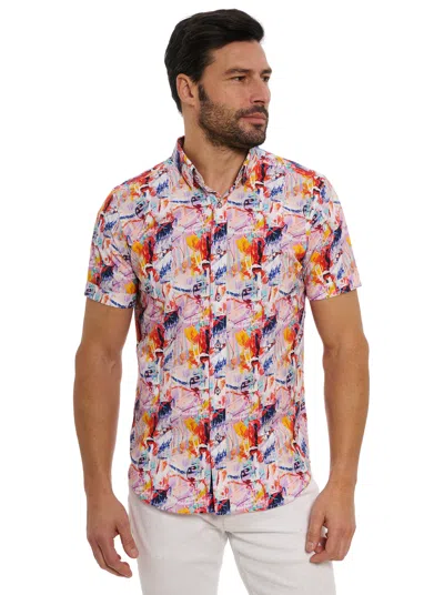 Robert Graham Ledger Short Sleeve Button Down Shirt In Multi