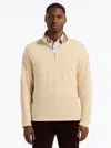Robert Graham Ledson Space Dye Cotton Quarter Zip Top In Neutral