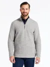 Robert Graham Ledson Space Dye Cotton Quarter Zip Top In Gray