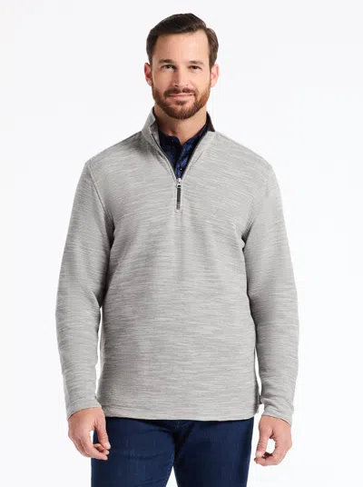 Robert Graham Ledson Space Dye Cotton Quarter Zip Top In Gray