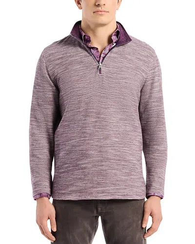 Robert Graham Ledson Long Sleeve Quarter Zip Knit Pullover In Purple