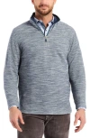 Robert Graham Ledson Space Dye Cotton Quarter Zip Top In Blue